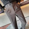 Herenpakken Merkkleding Trendy Business Broek Formeel Rokkostuum Effen Kleur Nauwsluitende Knoppen Dressing 28-38