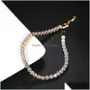 Łańcuchowe bransoletki dla kobiet proste luksusowe okrągłe kryształowy złoty kolor łańcucha Boguła ślubna dziewczyna prezent hurtowa biżuteria h07 dhgarden ottap