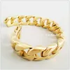 Link Bracelets 22cm 15mm Fashion Bright Color Jewelry 316L Stainless Steel Gold Men's&Boy's Bangles Perfect Technology