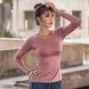Chemises actives tenue de Sport pour femme pour maillot de Fitness sans couture à manches longues Gym femme chemise de Sport haut de Yoga femme hauts d'entraînement T-shirt