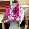 Women Designer silk Scarf fashion brand wrap Head scarfs square silk twill Pashmina Scarves shawl pleated birthday gift Easy to match Soft Touch size 90*90CM