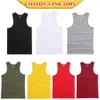 Topy z czołgami męskimi Topy Mężczyźni Summer 100% bawełniana chłodna kamizelka fitness Topele Blowości siłownia Slim Kolor Casual Undershirt Mężczyzna 7 kolorów 1pcs 230421