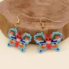 Boucles d'oreilles créoles Go2Boho faites à la main papillon mignon pour femmes tissées perles Miyuki boucle d'oreille Boho bijoux cadeau fille boucles d'oreilles bijoux