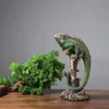 Dekorative Objekte Figuren Dschungel Eidechse Tier Statue Gecko Reptil Skulptur Heimdekoration Wohnzimmer Schlafzimmer Schrank Bücherregal Zubehör 231121