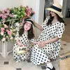 Family Matching Outfits Mommy and Daughters Matching Dresses Vacation Couple Look Women's Child Clothes Korea Style Mother and Baby Girl Polka Dot Dress 230421