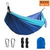 Kampmeubilair 23 Solid Color Parachute Hangock met riemen en zwarte karabijnkanercamping Survival Travel Double Person Outdoor