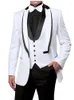 メンズスーツブレザーの黒と白の縫い合わせ襟ウェディングパーティーコート