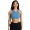 Yoga Outfit Dames Top Verticale Rib Met Elastisch Huidvriendelijk Sportondergoed Fitness BH's Hoge sterkte Schokbestendig Opduwen Borst Hardlopen