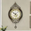 Wandklokken Stille Luxury Clock Vintage Noordse digitale Europese Antieke Pendulum Classic Slaapkamer Wandklok Home Decor AD50WC