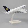 航空機モドルメタル航空機旅客機モデル20cm 1 400 Lufthansa A380 Metal Replica Alloy Material Aviation Simulation Boys Toys Collectibles 231120