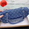 Torby na ramię Channel Denim Blue cc Flap Luxury Designer Women Tote Tote Shopping Crossbody Vintage Haft Pr