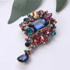 Pins Brooches Versatile Rhinestone Brooch Antifading Pin Multicolor Fixed Clothing Headband Large Crystal Drop Corsage Dress Accessories Z0421