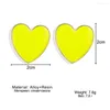 Studörhängen Street Style Black White Pink Yellow Heart For Women Söt Lovel Love Statement Earring Korean smycken