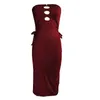 캐주얼 드레스 Bodycon Summer for Women Spaghetti Strap Backless Ruffles Slim Fit 분할 우아한 이브닝 파티 Long Dress