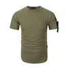 Men's T Shirts Summer Army Green Men's Short Sleeve T-shirt Fashion Slim Fit Casual Large Youth Wear