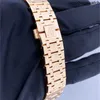 Audemar Pigue Steel Watch Royal Oak Luxury Watches Audemar Pigue Royal Oak 15400or Blue Dial 18k Rose Gold Mens Watch Box Papers HBWF