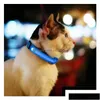 Colliers de chien Laisses LED Nylon Pet Night Sécurité Lumière Clignotant Lueur Dans L'obscurité Petite Laisse USB Lumineux Charge Prévention De Perte Acc Dhcao