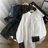 Werk jurken kantoor dames temperament top 2 stks sets stropdas taille trench jas vest wit shirt stiksel mouwen vrouwen Koreaans modepak 2023