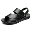 Sandaler Summer Mens Leather Sandal Soft Bekväm lättmock Mockasin Mänskor Beach Vandring Halva tofflor Storlek 38-44