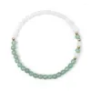 Strand 4mm Round Green Aventurine Amazonite Yellow Jade och Moonstone Mix Natural Stone Bead Stretchy Armband