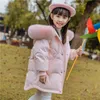 Jackor Winter Down Jacket For Girl Waterproof Hooded Shiny Warm Little Girl Outerwear Coat 1-6 Year Kids Baby Girl Parka Outfit 231120