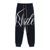 Fashion American Brand Rhude Tricot Floral Lettres Hip-Hop High Street Loose Pantalon For Men and Women