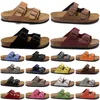 Sandales Arizona glisses Birks Stock Men Men de femmes Birko-Flor Nubuck Leather sabots Mocha Beach Chaussures Plateforme de curseur extérieur Sandale