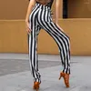 Stage Wear Latin Dance Pants For Women Female Strip Design Latino Peformance Dancewear Cha Samba Trousers DX069