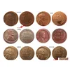 Sztuka i rzemiosło US Wheat Penny Head 5pcs Różne błędy z centralnym akcesoriami do zawieszania rzemieślniczego kopiuj monety upuszczenie