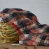 Casual Jurken QPFJQD Vrouwelijke Plaid Trui Lente Herfst Jurk Lange Mouw Linnen Gewaden 2023 Vrouwen A-lijn Vintage O-hals