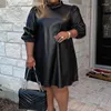 Plus Size Dresses Women's Long Sleeve Turtleneck Dress Loose Short Mini Nightclub Clothing 6xl 7xl Fashion Fall 2023