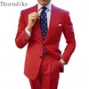 بدلات الرجال بليزرز Thorndike 2023 MEN SLIM FIT 2 قطعة من طراز Tuxedos السترة التجارية السترة الصفراء السترة الصفراء لحفل الزفاف