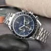 AAAAA Omeg Reloj de pulsera de acero inoxidable con cristal de zafiro y seis agujas para hombre, relojes para hombre, todos los relojes de cuarzo con esfera, reloj de marca, moda para hombre pm2051