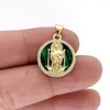 Pendant Necklaces Religion Christian Natural Stone Jesus Medal Bead Zircon Charms Amulet Necklace For Jewelry Making Accessories