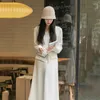 Etek etek seti 2023 sonbahar/kış elbisesi kadınlar yumuşak örgü kazak iki parça set