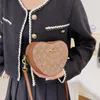 Female Sweet Heart Round Handbags High Quality PU Leather Cross Body Bags for Women Small Shoulder Bags