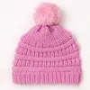 Hattar 2023 Spädbarn Baby Boys Girls Sticked Beanie Pompom Turban Winter Warm Hat With Hairball Children's Pullover Cap