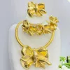 Necklace Earrings Set 24K Italian Gold Plated Jewelry Dubai Color High Quality Ladies Bracelet Rings Banquet Wedding