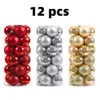 Christmas Decorations 12Pcs Shatterproof Mini Balls Tree Ornaments Small Hanging Plating Ball Holiday Party 231120