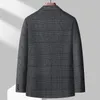 Herr ull blandar Autumn Winter Coats 50 Coat Korean Style Lapel Doubleided Plaid Jackets For Men Casual Fashion Youth 231120