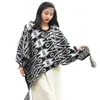 Nouveau Yunnan Style ethnique encre noire et blanche vêtements d'extérieur pour femmes Cape de protection solaire pour le tourisme à Dali