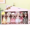 Куклы 6pcs 16cm Doll Set Set Box 13 подвижные суставы 3D Eyes Bjd Girl наряжать Diy Toy Fashion Fashion одежда Bjd Dolls Детские подарки 230420