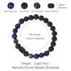 Braccialetti con ciondoli Bracciale in pietra naturale occhio di tigre da 8 mm alla moda, magnete nero quadrato, olio essenziale vulcanico, gioielli elastici per yoga