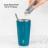 Thermoses 600ml Stainless Steel Vacuum Flask With Retractable Straw Leak-Proof Coffee Tea Cold Drink Bottle Car Thermos Mug Tumbler 231120