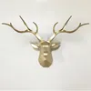 Decorative Objects Figurines 3020 Inch 3D Deer Head Sculpture Wall Hanging Decor Animal Stag Statue Home Living Room Bedroom Decoration Accessories 231121