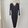 Sukienki zwyczajne miyake plisowane moda damska moda w dekolcie luźna sukienka plus size elegancka elegancka rękaw nietoperzy bioder