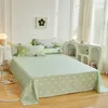 Set di biancheria da letto Set copripiumino verde floreale fresco con fiori Traspirante per la pelle 1 2 Lenzuolo piatto federa