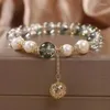 Strand Hollow Bead Niche Design Natural Green Ghost Crystal Bracelet Female Friend Gift