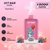 Original HitBar tornado 15000 puffs Disposable vape pen 15k puff 0% 2% 3% 5% 23ml prefilled E cigarettes 500 mah rechargerable battery 20 flaovrs tornado 9000 9k