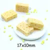 Charms 10st Simulation Geometric Square Cheese Harts Sweet Food Crafts Hängen för örhänge Keychain DIY smycken Make